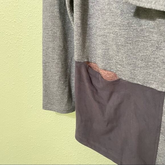 Logo Lori Goldstein Grey Open Front Cardigan Sweater Womens L Waterfall Preppy - Picture 9 of 10